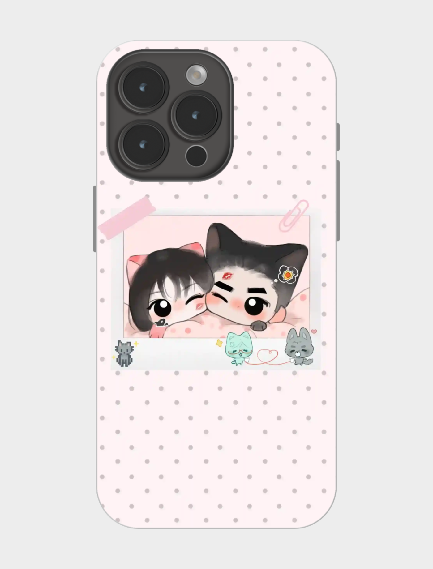 萌翻了!猫耳情侣贴纸手机壳💕可爱到犯规✨