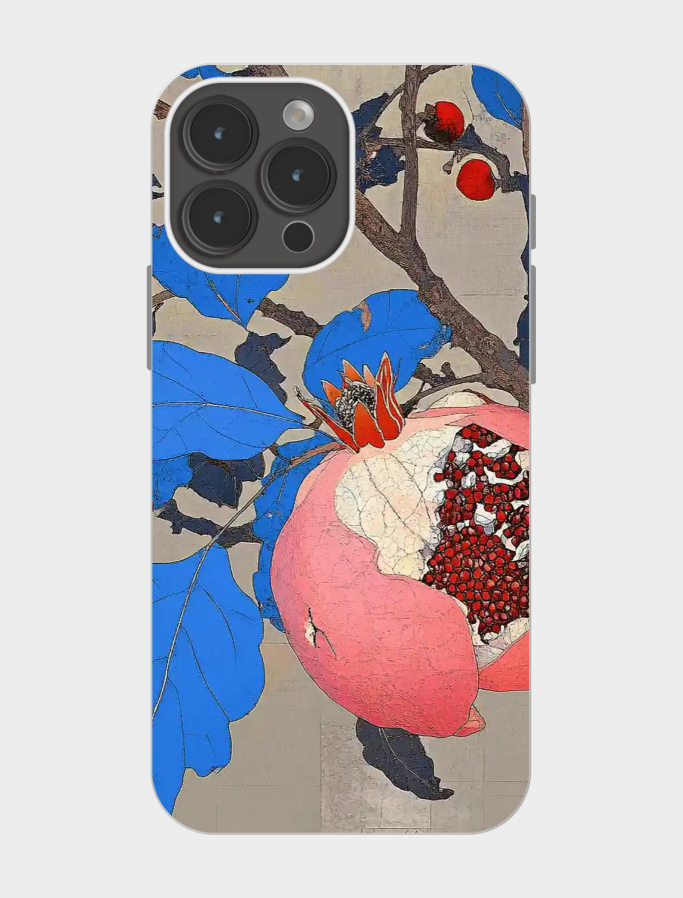 石榴花开🔥蓝叶映衬绝美艺术风📱✨