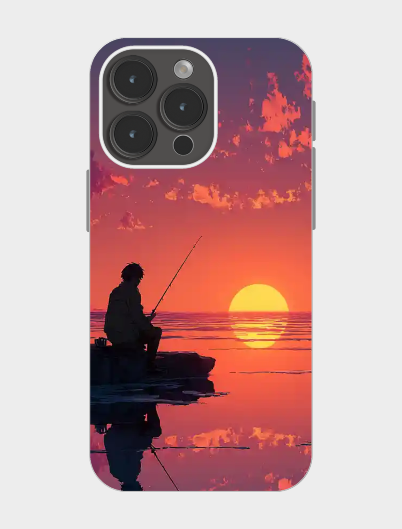 夕阳垂钓剪影🎨治愈系手机壳✨静谧浪漫到骨子里💕