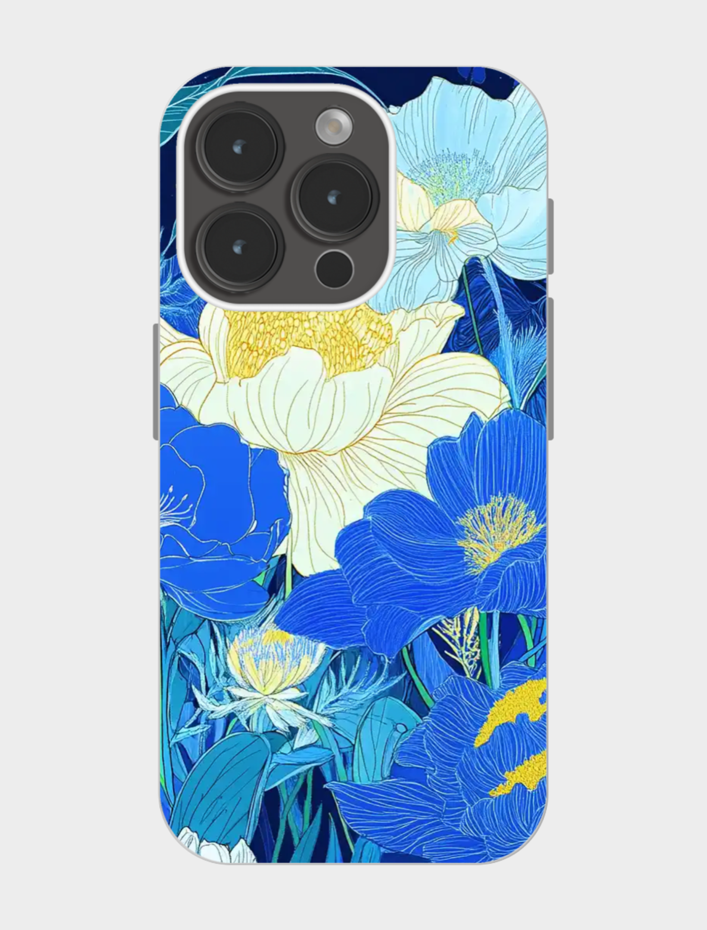 蓝色花卉手机壳✨高级感炸裂!颜值天花板💥