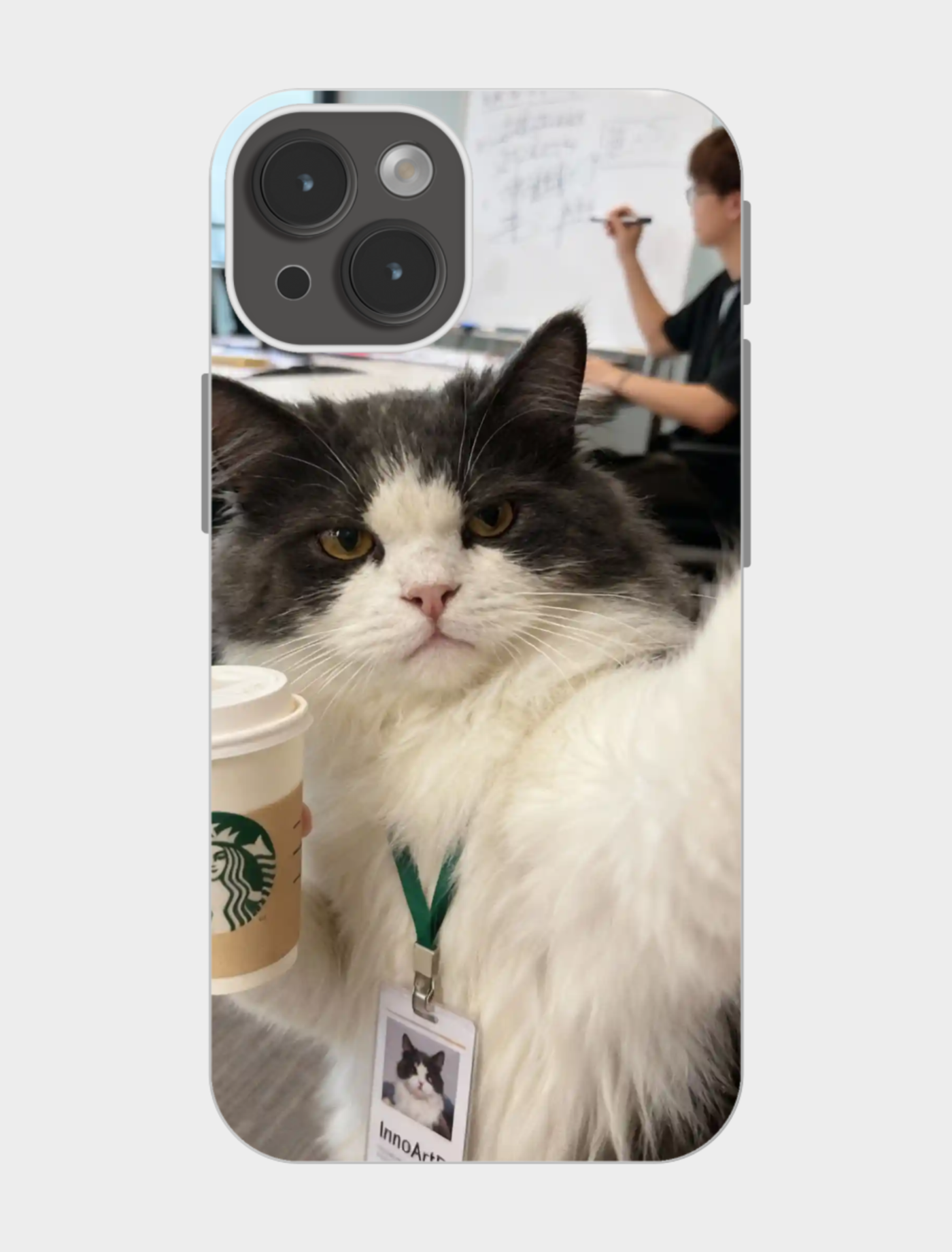 这只猫上班比我还认真💼☕️
(工牌+咖啡杯=社畜天花板