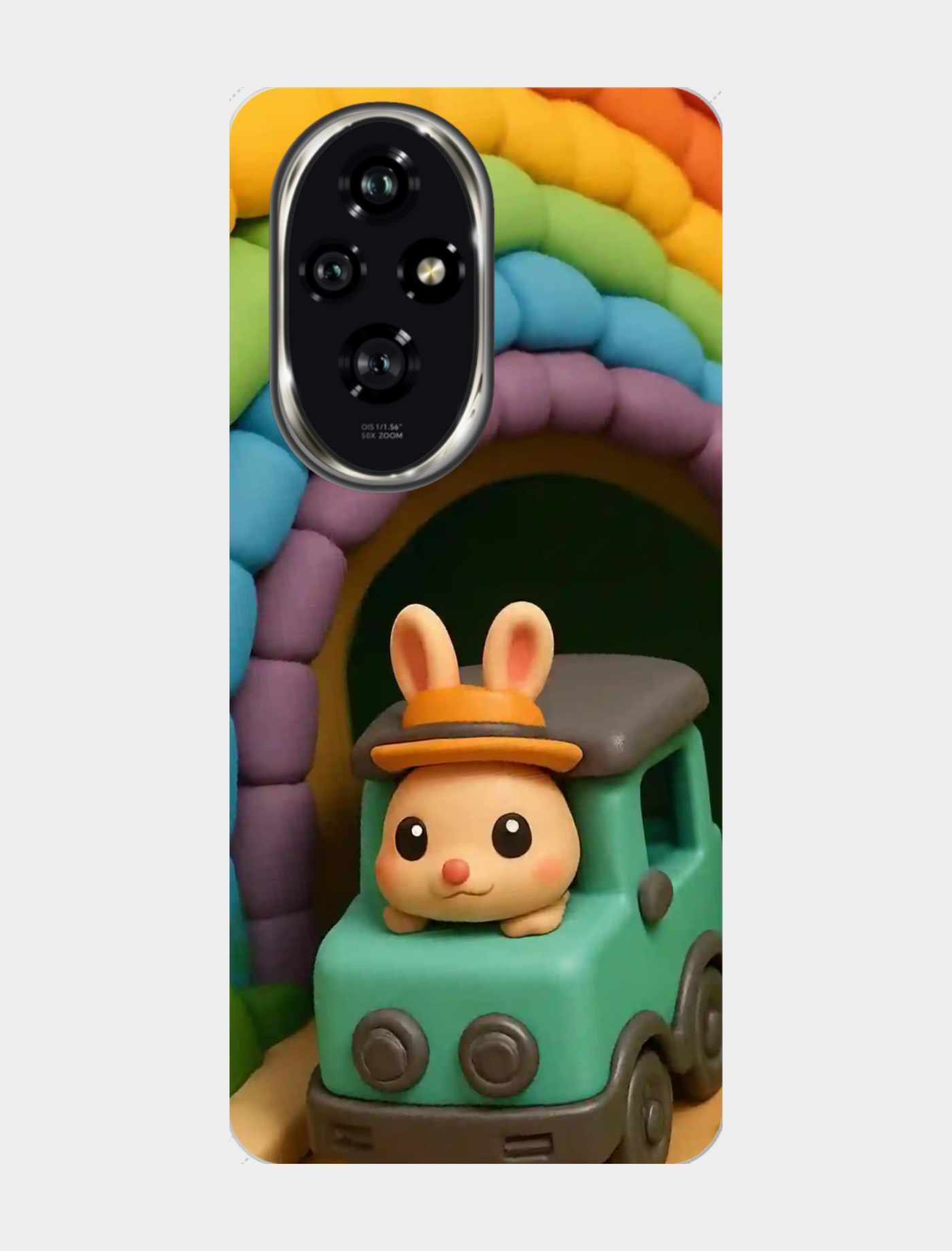 🐰萌兔驾到!彩虹隧道下的绿色小车🚗✨