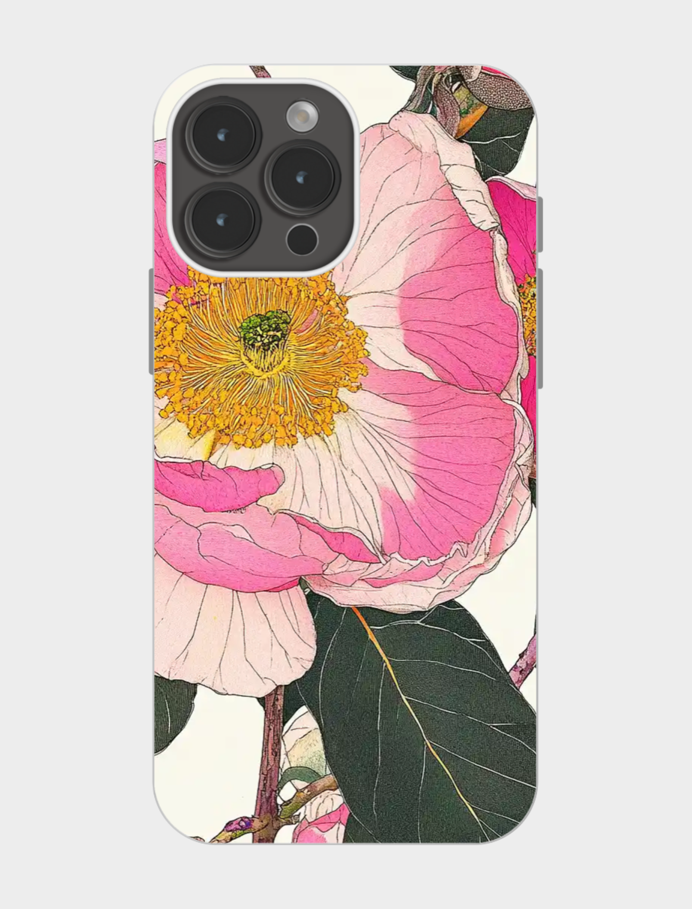 🌸粉嫩山茶花手机壳|温柔到犯规✨