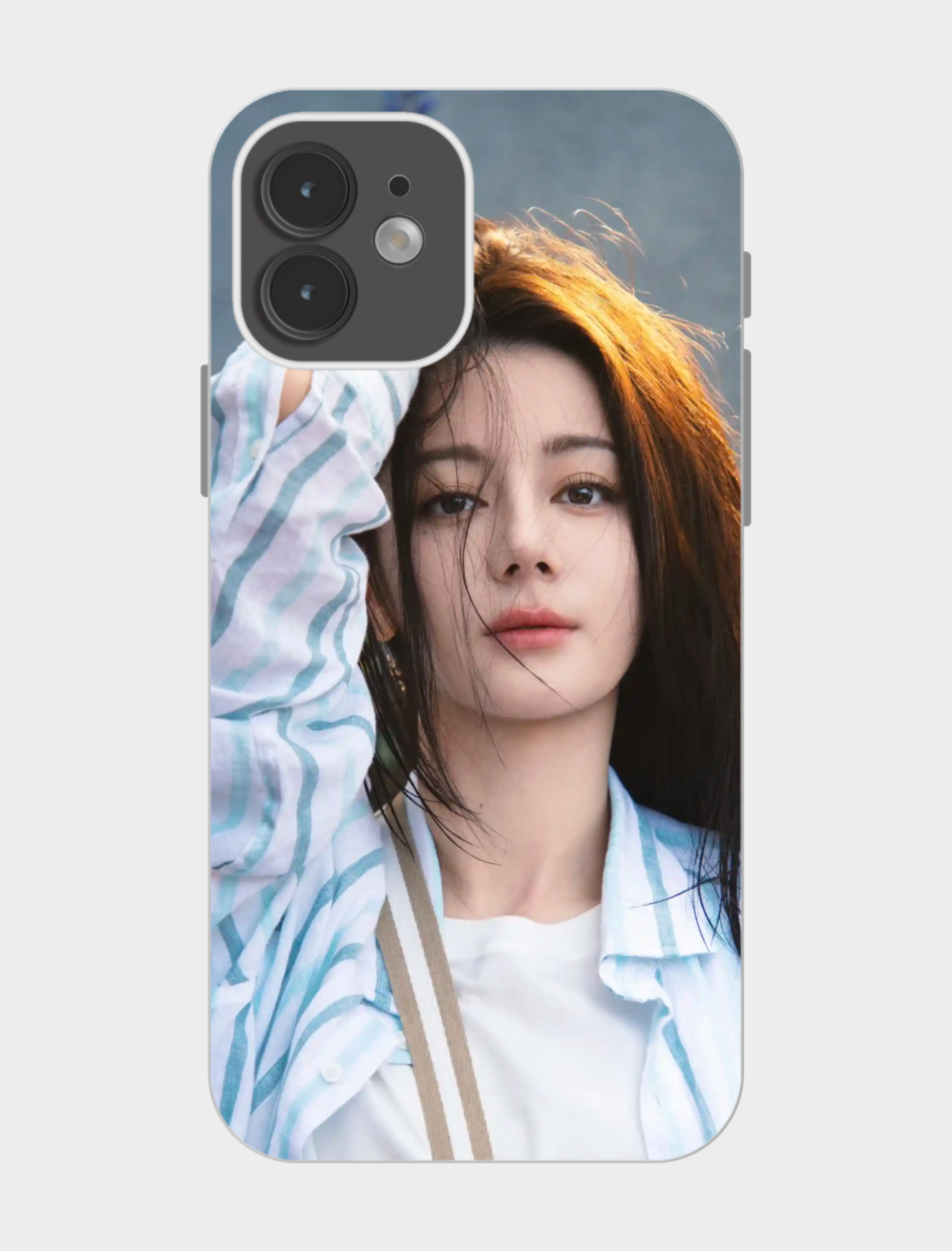 阳光洒落发梢✨蓝白条纹衬衫yyds!