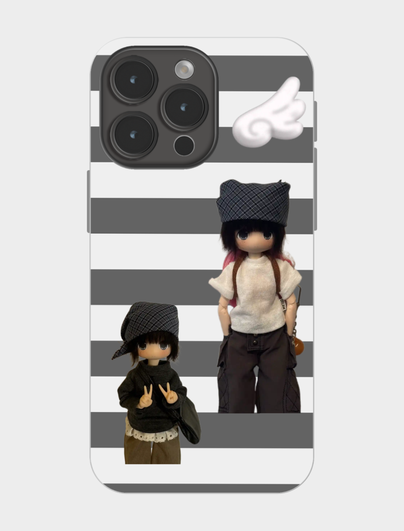萌娃双煞登场!灰白条纹手机壳也太酷了吧✨